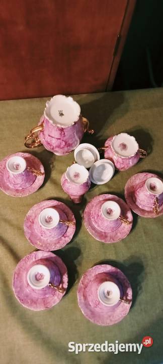 Serwis kawowy różowy Wawel PRL sprzedam