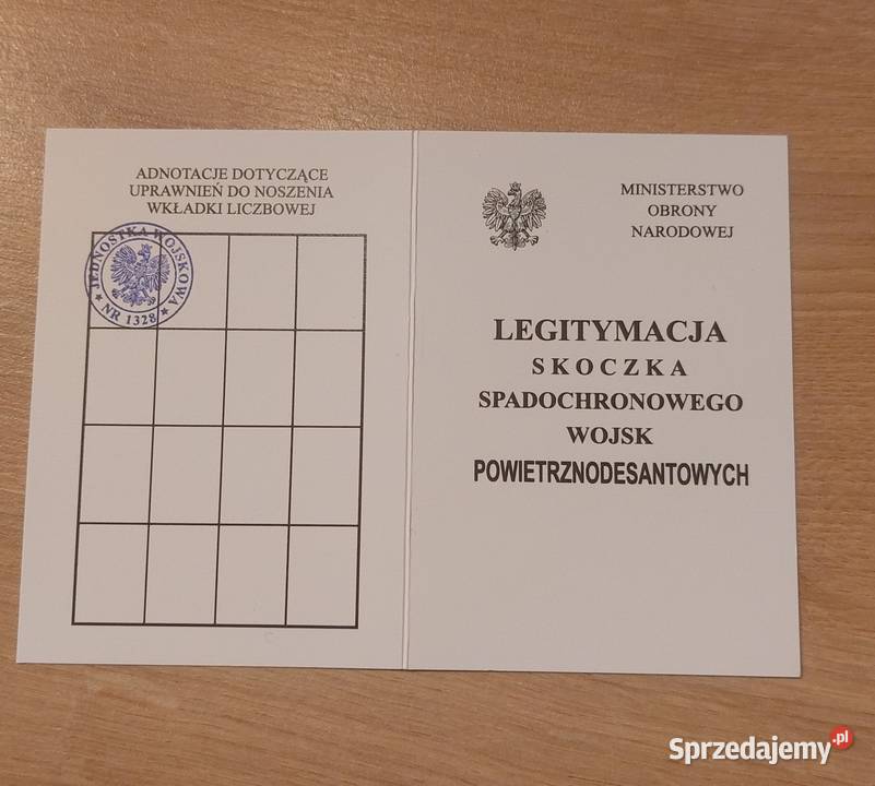 Legitymacja skoczka spadochronowego i Stasin