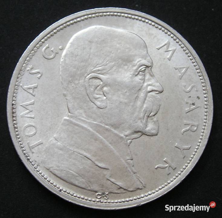Czechosłowacja 10 koron 1928 Masaryk srebro stan Łódź