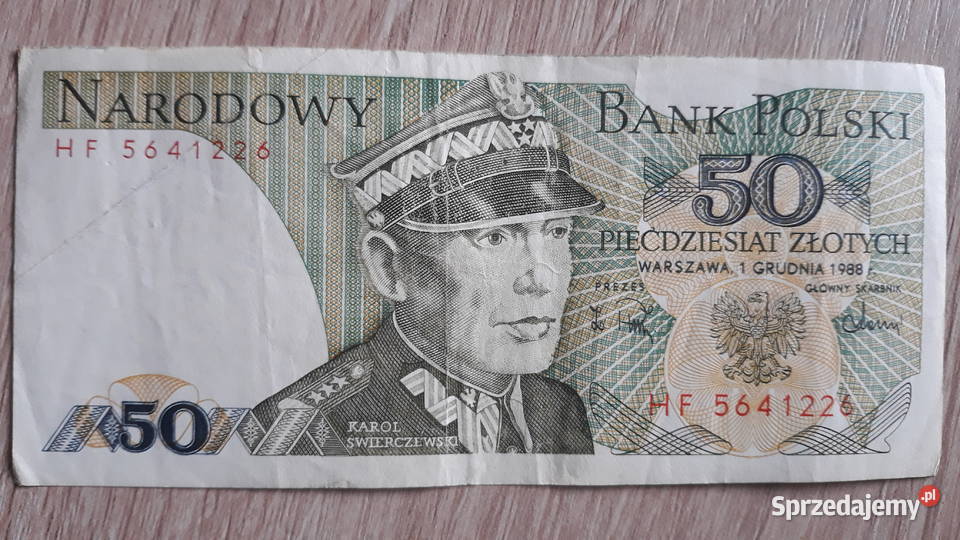 50 złotych 1 XII 1988 r seria HF Konin sprzedam