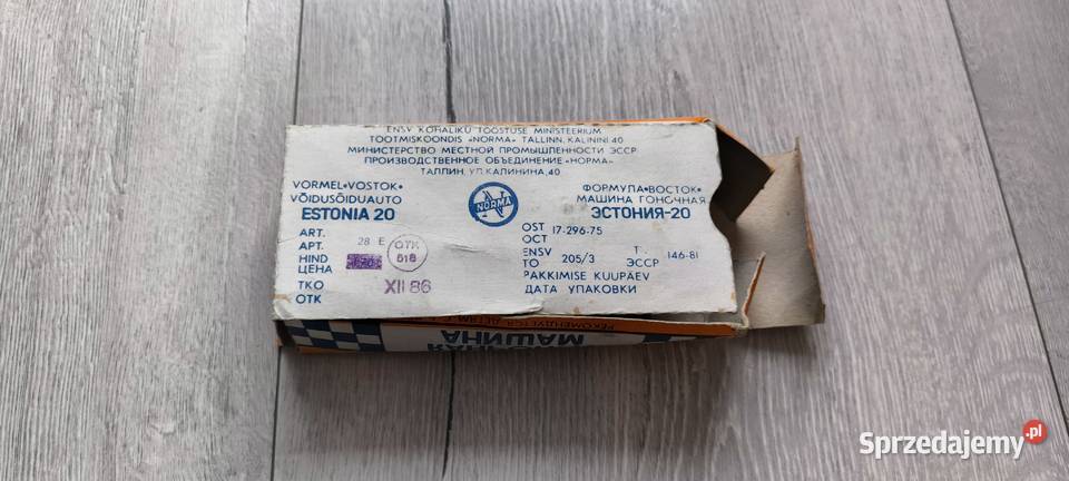 SAMOCHÓD WYŚCIGOWY ESTONIA 20 FORMUŁA WOSTOK 124 Antyki, Sztuka, Kolekcje śląskie Bytom