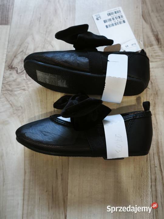 Baleriny balerinki aksamitne czarne z kokardką wielkopolskie Poznań