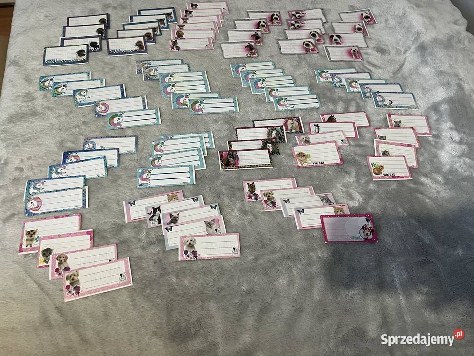 83 naklejki na zeszyt książkę do podpisania Jasło