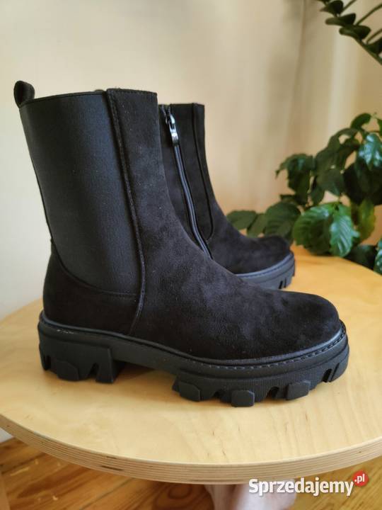 Botki workery zamszowe skóra ekologiczna Kozaki Kazimierza Wielka