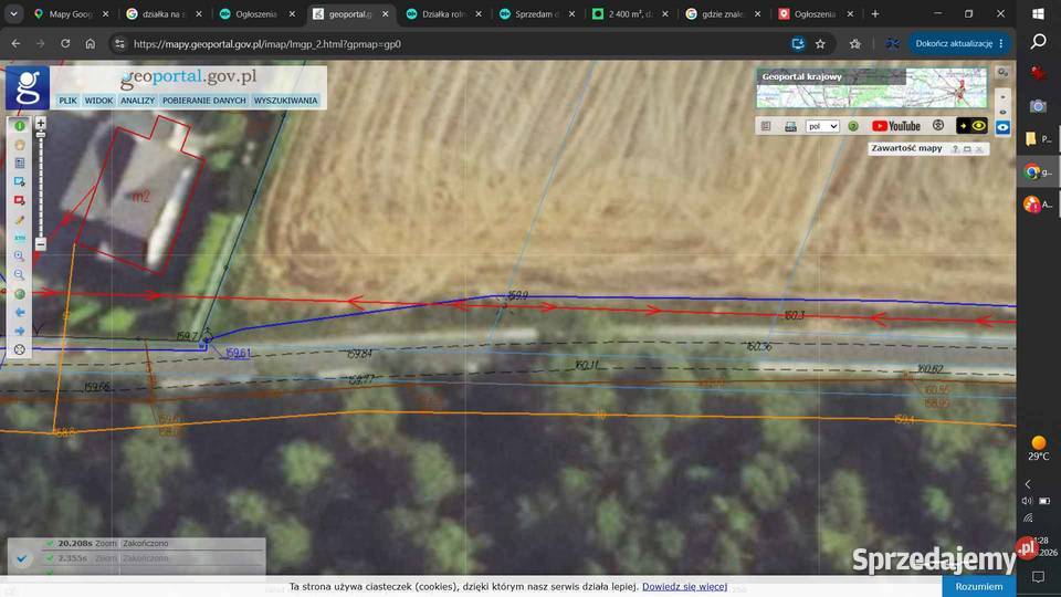 DZIAŁKA 7153 m WARUNKI ZABUDOWY MEDIA ASFALT LAS Kolonia Osiek