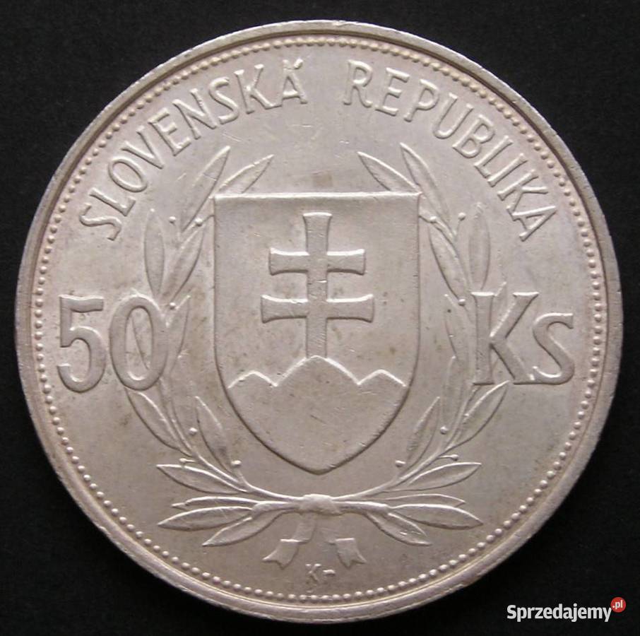 SŁOWACJA 50 Koron 1944 TISO SREBRO STAN 12 Łódź