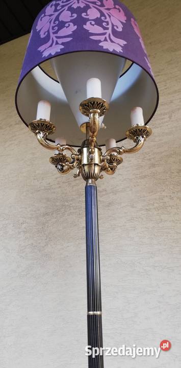 Lampa stylowa mosiężna stojąca podłogowa lampka Oświetlenie