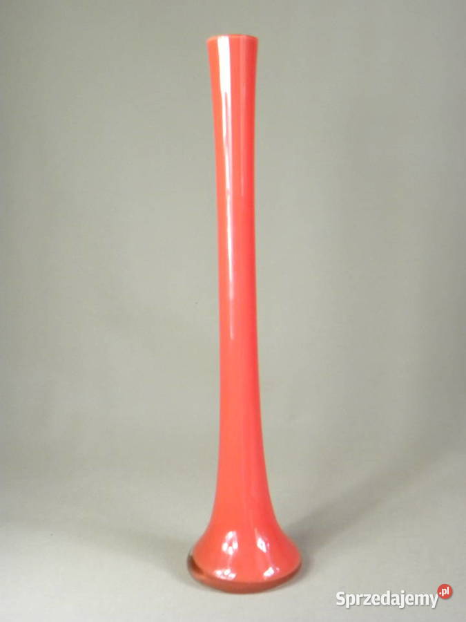 Szklany wysoki flakon wazon czerwony czerwony Legnica sprzedam