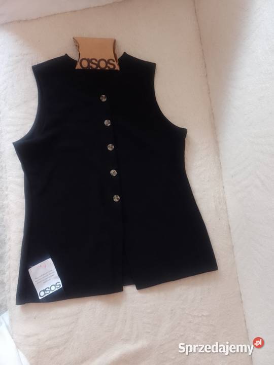 4446 ASOS Design Czarna kamizelka ołówkowa z