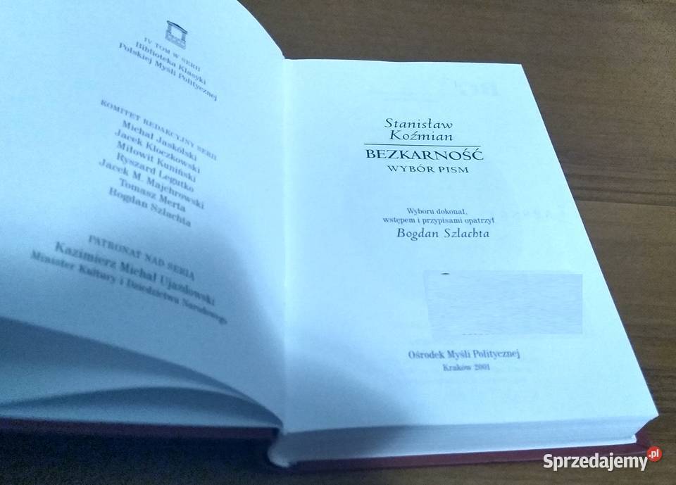 Bezkarność wybór pism Stanisław Koźmian Podręczniki pomorskie
