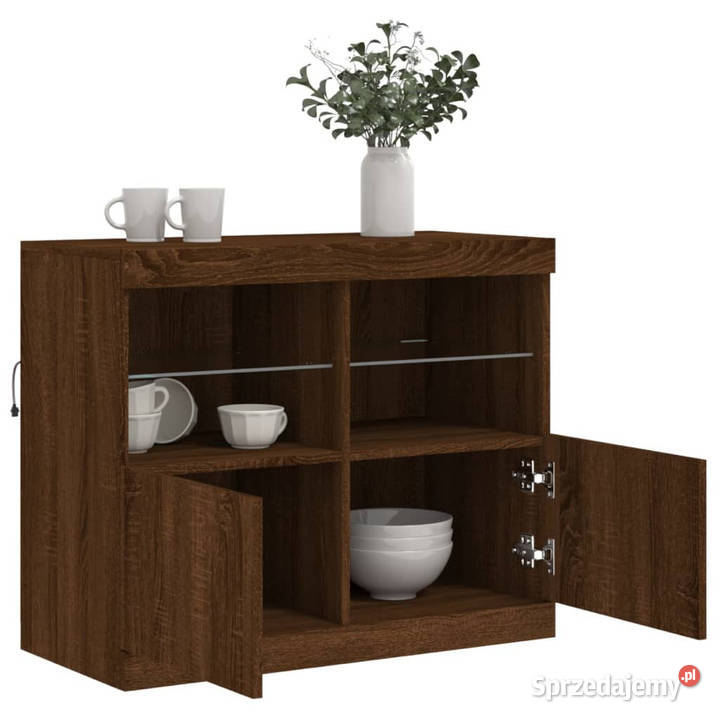 Szafka z oświetleniem LED brązowy dąb 81x37x67 Warszawa
