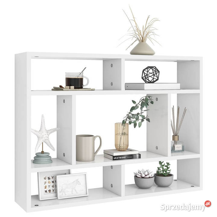 Półka ścienna biała 75x16x55 materiał Warszawa
