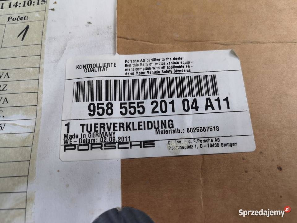 BOCZEK DRZWI LEWY PRZÓD PORSCHE CAYENNE 1118 ORI