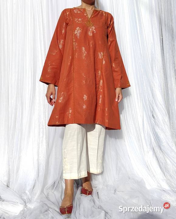 Pomarańczowa tunika sukienka L 40 hippie boho Szczecin sprzedam