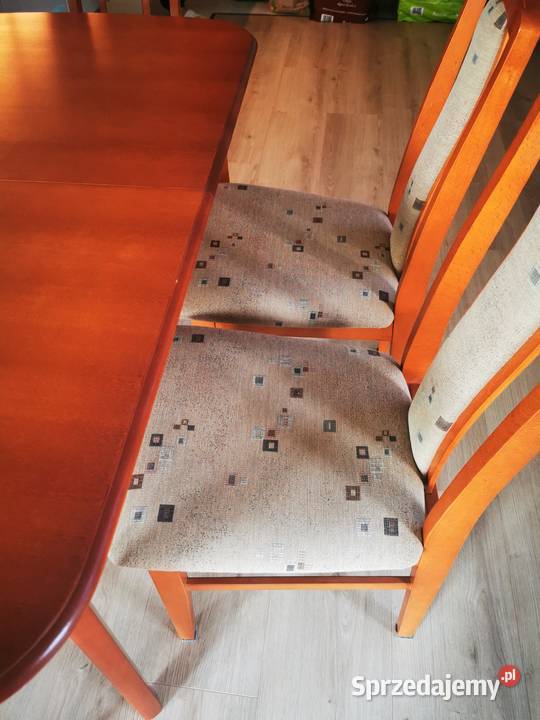 Stół rozkładany i 6 krzeseł 87cm