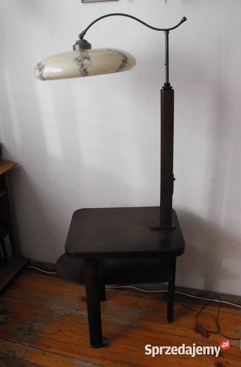 Lampa podłogowa ze stolikiem w stylu Art Deco