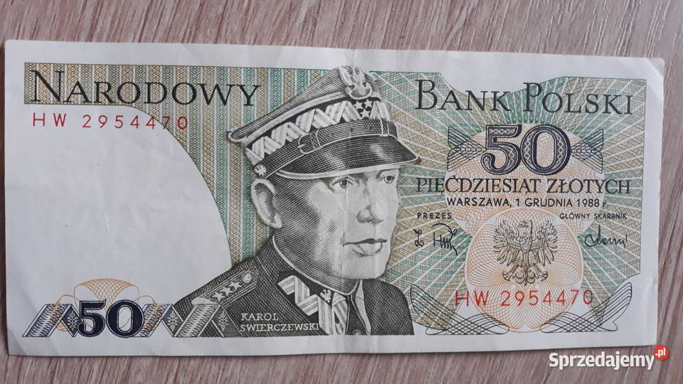 50 złotych 1 XII 1988 r seria HW Konin sprzedam