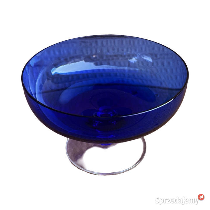 Zestaw deserowy z kobaltowego szkła 5 pucharków