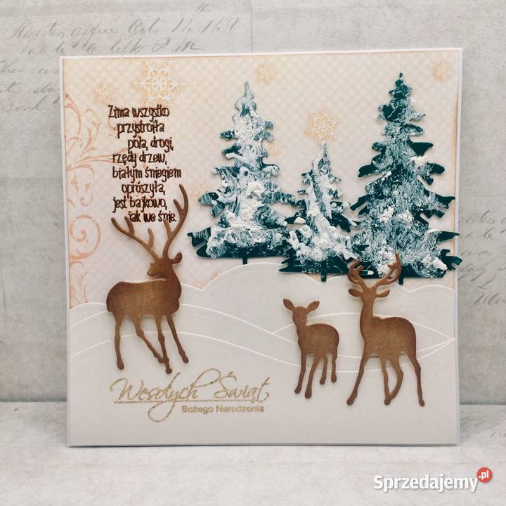 Kartka świąteczna z kopertą ręcznie robiona Kartki okolicznościowe podkarpackie Mielec