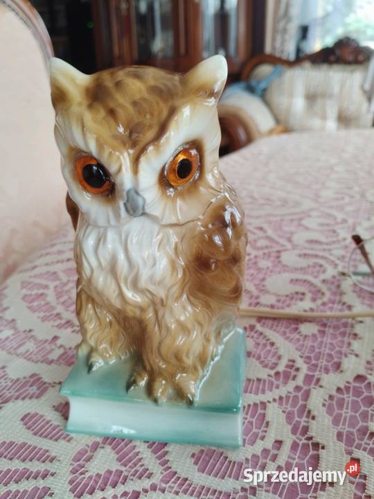 porcelanowa lampka lampa sowa stara Dom i Ogród lubuskie Gorzów Wielkopolski