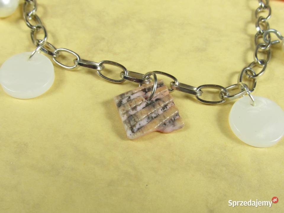 Naszyjnik bransoletka kolczyki zestaw biały róż śląskie Katowice sprzedam