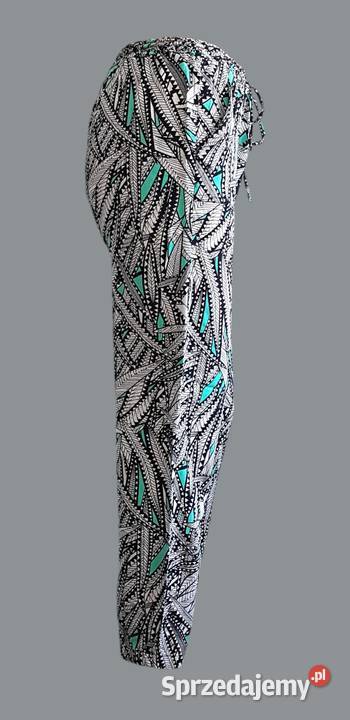 Damskie spodnie materiałowe białe wzorzyste Chrzanów