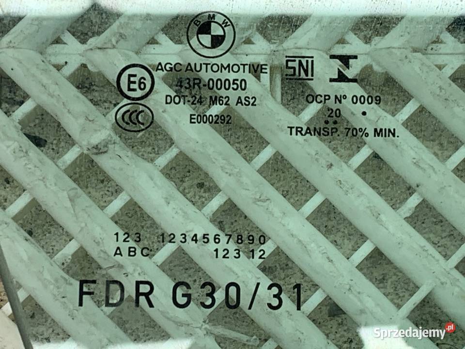 SZYBA PRAWY PRZÓD BMW G30 SedanLimuzyna sprzedam