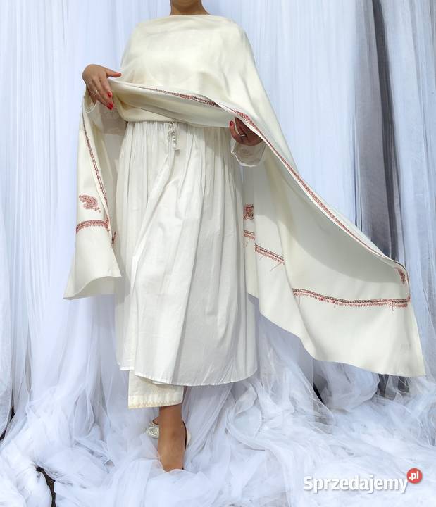 Szal orientalny indyjski haftowany haft paisley Uniseks Szczecin