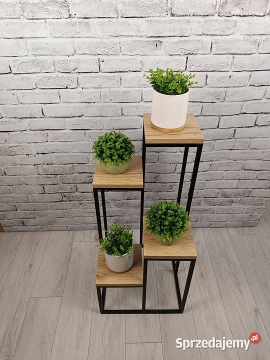 Kwietnik Stojący Poczwórny Metalowy Loft Pozostałe Białystok