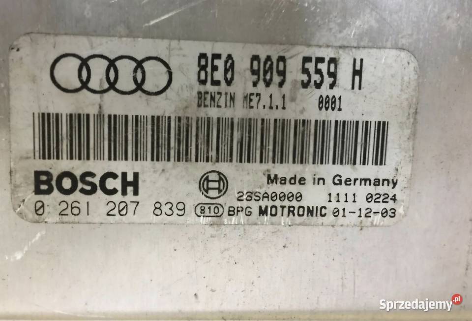 KOMPUTER STEROWNIK SILNIKA AUDI A4 B6 A6 C5 30 Działoszyce sprzedam