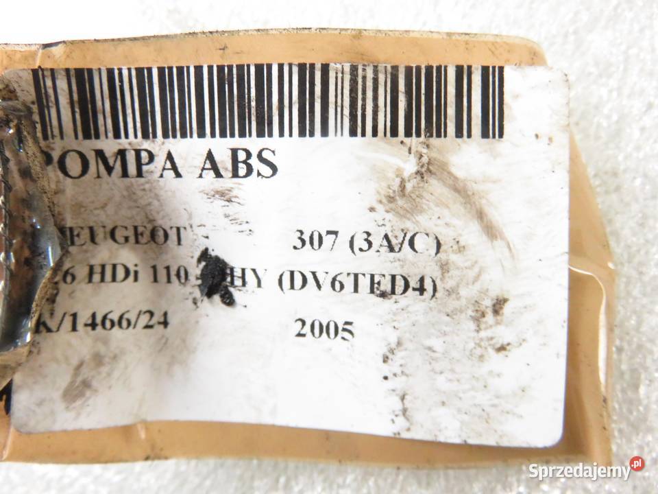 POMPA ABS PEUGEOT 307 9657352780 0265231486