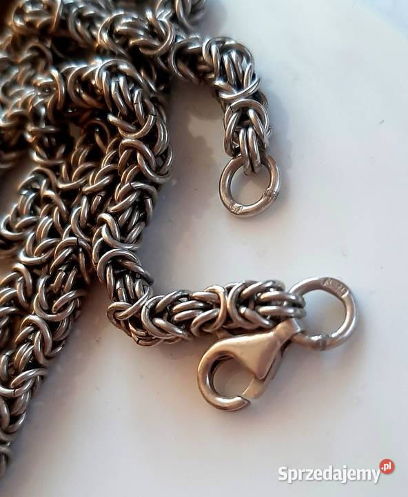 Srebrny naszyjnik królewski splot