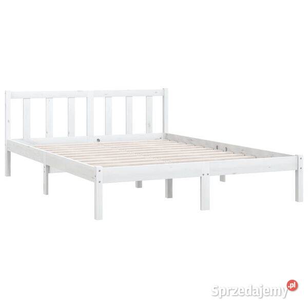 vidaXL Rama łóżka biała lite drewno Warszawa