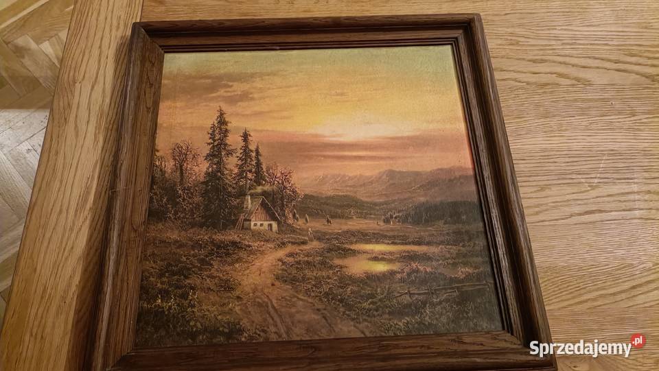 Dwa Ładne stare obrazy Reprodukcja Warszawa