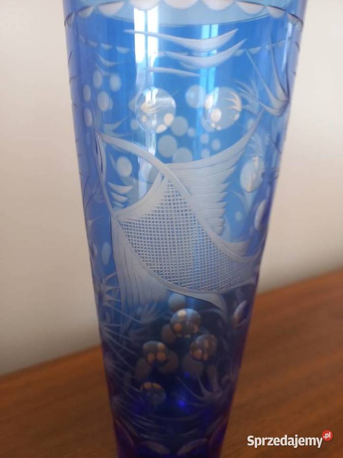 Wazon kryształowy Ryba szkło kobaltowe kujawsko-pomorskie