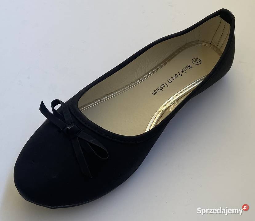 Czarne gładkie baleriny z kokardą rozmiar 37 mazowieckie