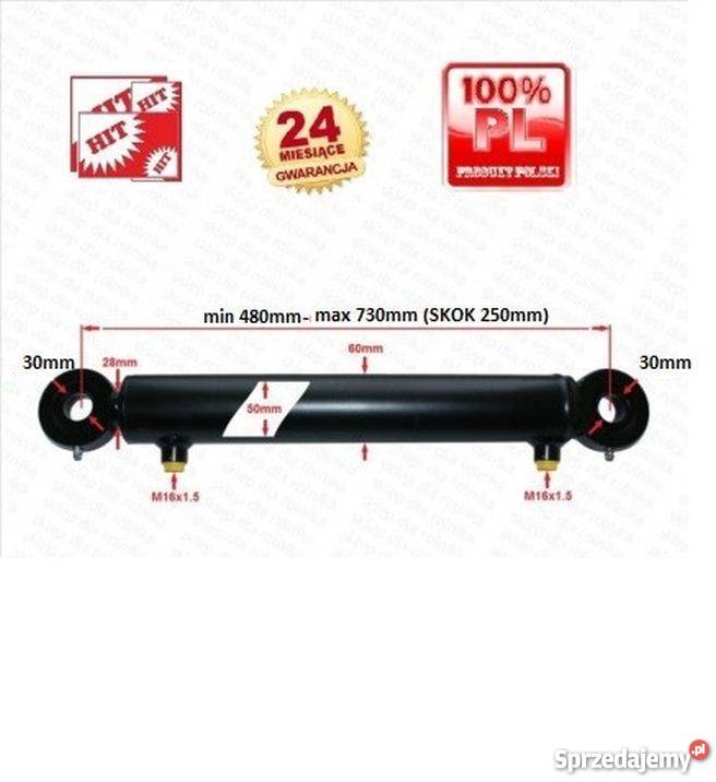 CYLINDER hydrauliczny SIŁOWNIK tłok skok 250 Rogóźno