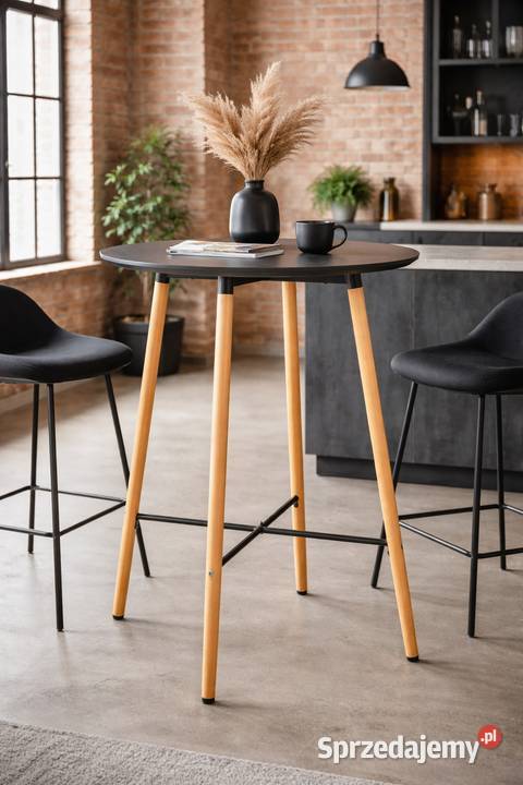 Wysoki stół barowy JONSTRUP JYSK 70 czarny dąb Brodnica