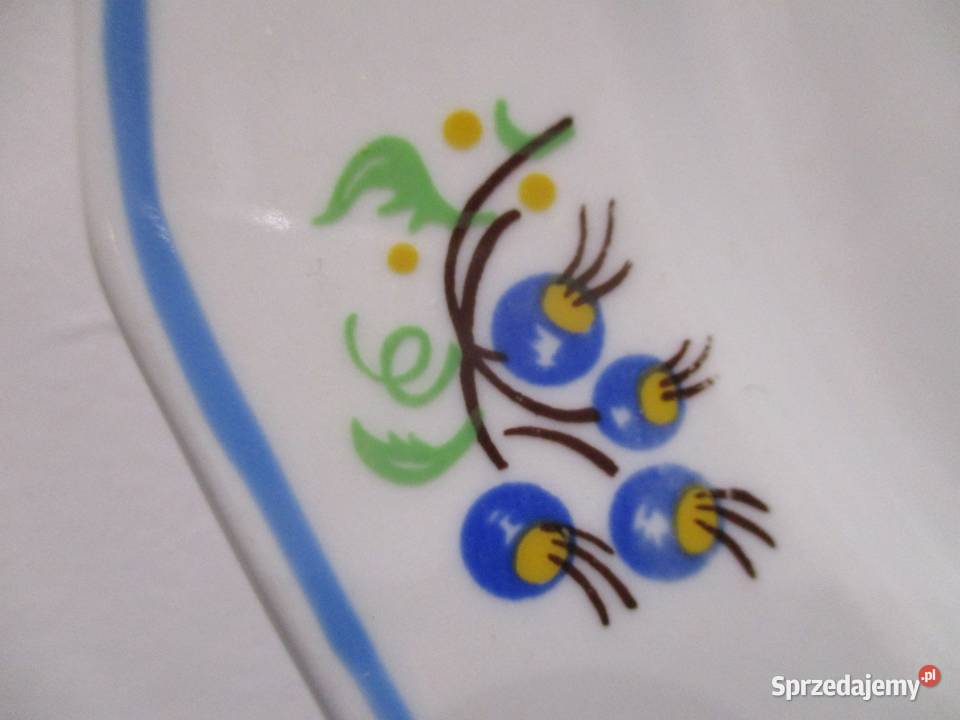 Duży Talerz Geometryczny Porcelana LUBIANA PRL Nieporęt sprzedam
