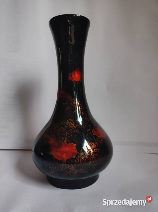 złote rybki wazon flakon z laki retro vintage świętokrzyskie Kielce