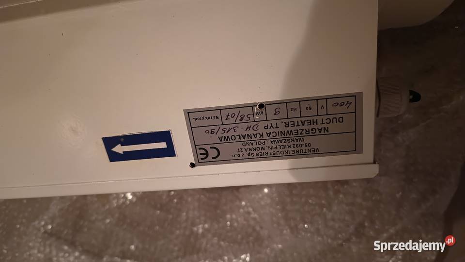 Nagrzewnica kanałowa do wentylacji fi 315 Olsztyn