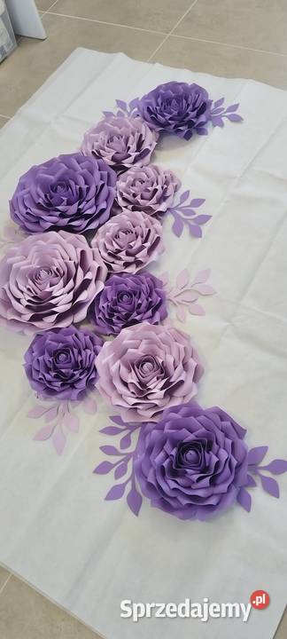 Zestaw kwiatów z papieru 3D wielkopolskie Jaroszyn-Kolonia