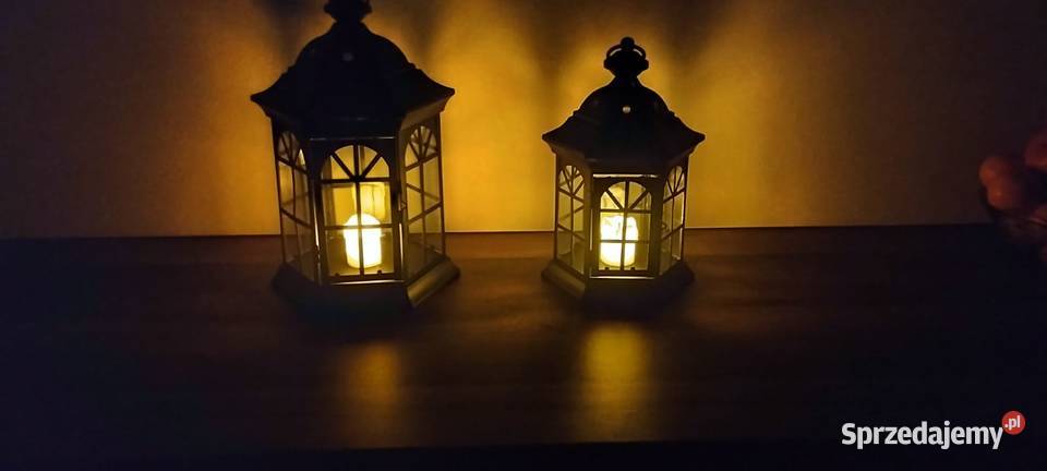 Lampiony metalowe szklone świeczniki ledowe kpl2 kujawsko-pomorskie