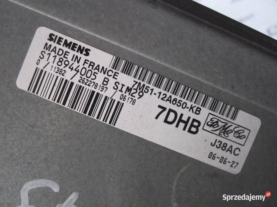 FORD FOCUS MK2 C 16 16V 7M5112A650KB 7DHB osobowe sprzedam