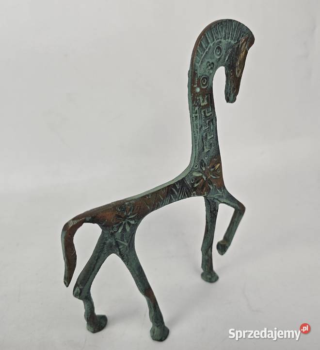 Mid Century Modern Koń grecki etruski w stylu Bronisze