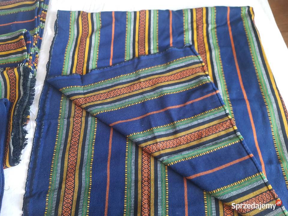 Narzuty pasiaki ludowe wzory 5 sztuk Morąg