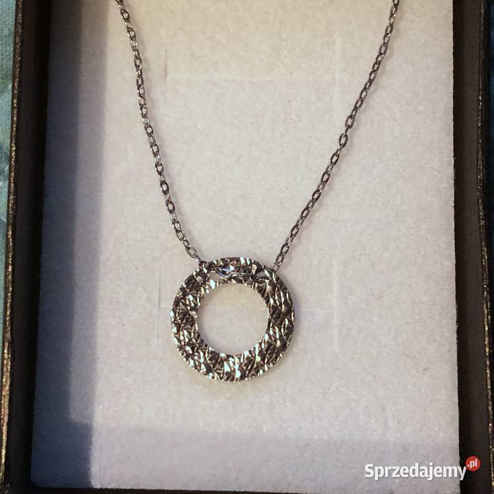 Naszyjnik z okrągłą przywieszką srebrne Łódź sprzedam