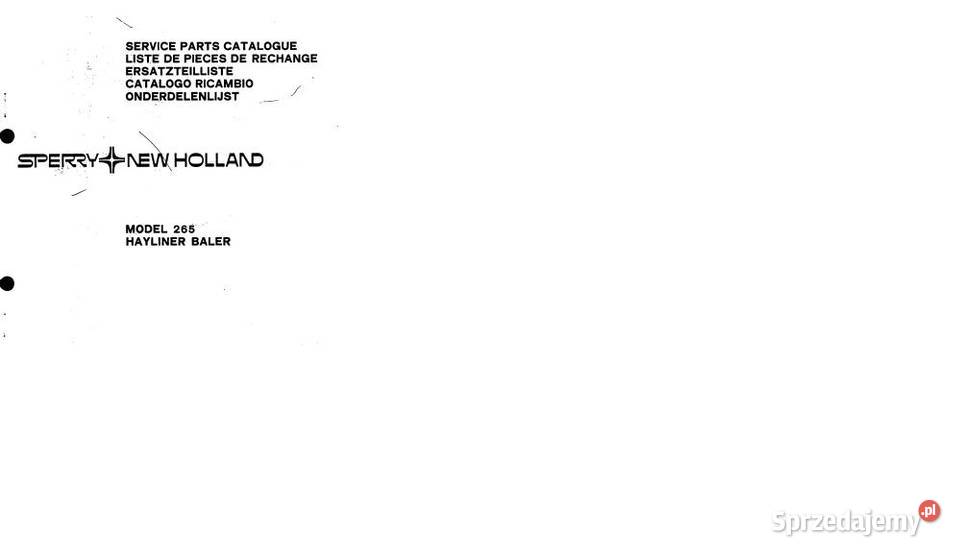 Holland 265 super 65 270 270R 271 katalog świętokrzyskie Kielce sprzedam