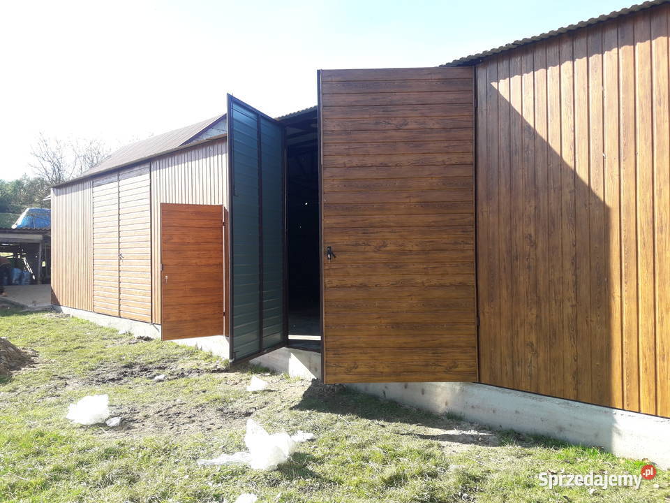 GARAŻ BLASZANY ORZECH Garaże Blaszane Magazyn 50m2 Proszowice