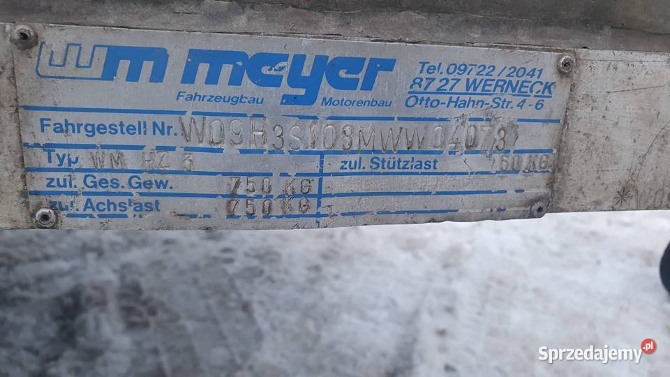 Przyczepka samochodowa Meiller Krajno-Parcele